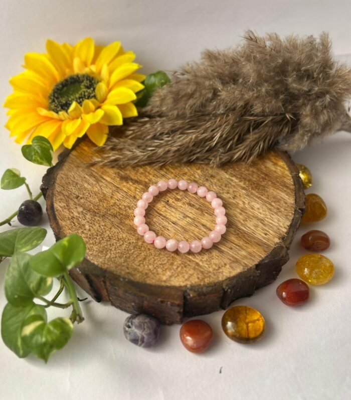 Rose Quartz Round Beads Bracelet